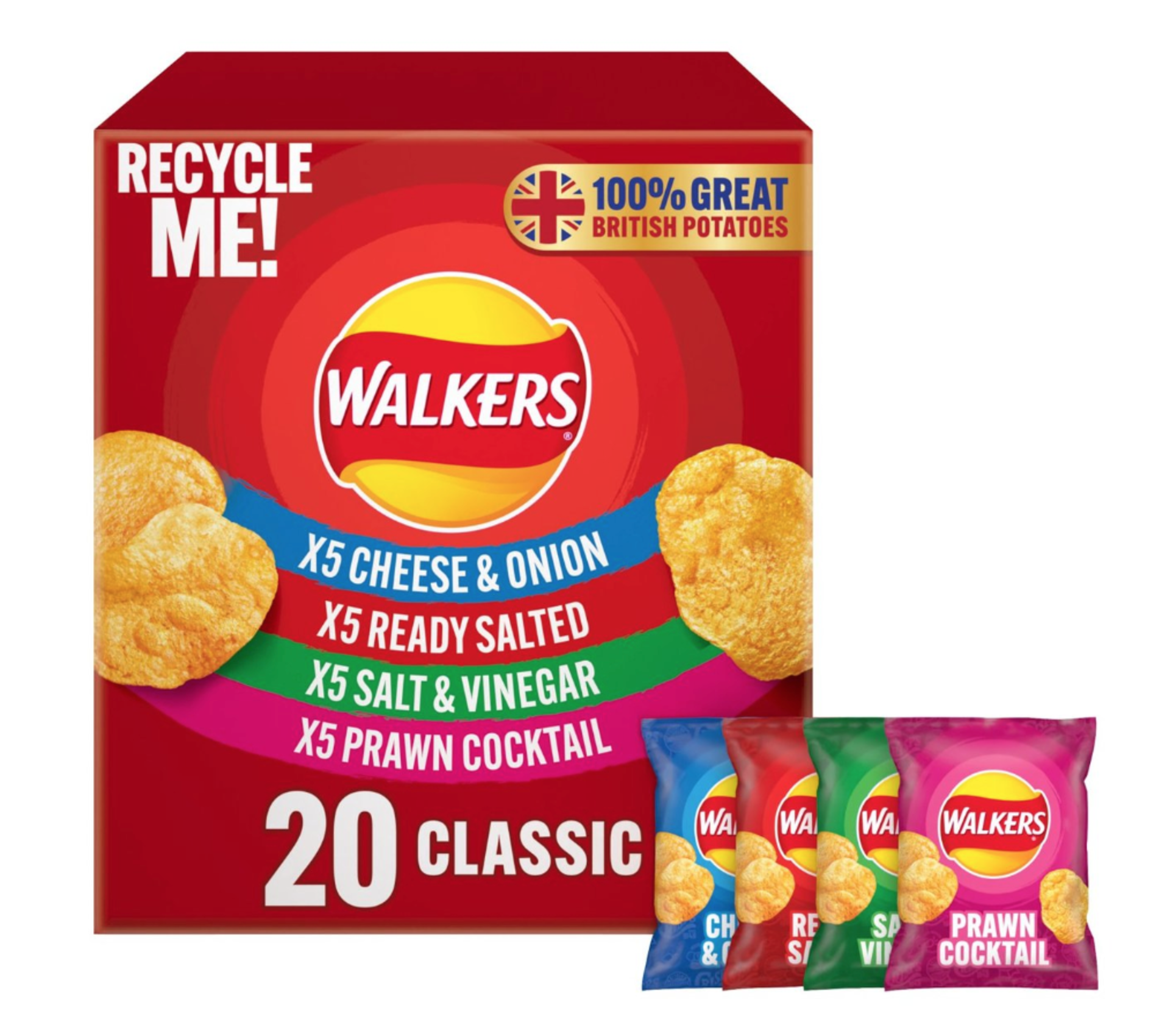 **RRP £318 (Approx. Count 16) spSNJ21q481 14 x Walkers Classic Variety Crisps Box | Ready Salted |