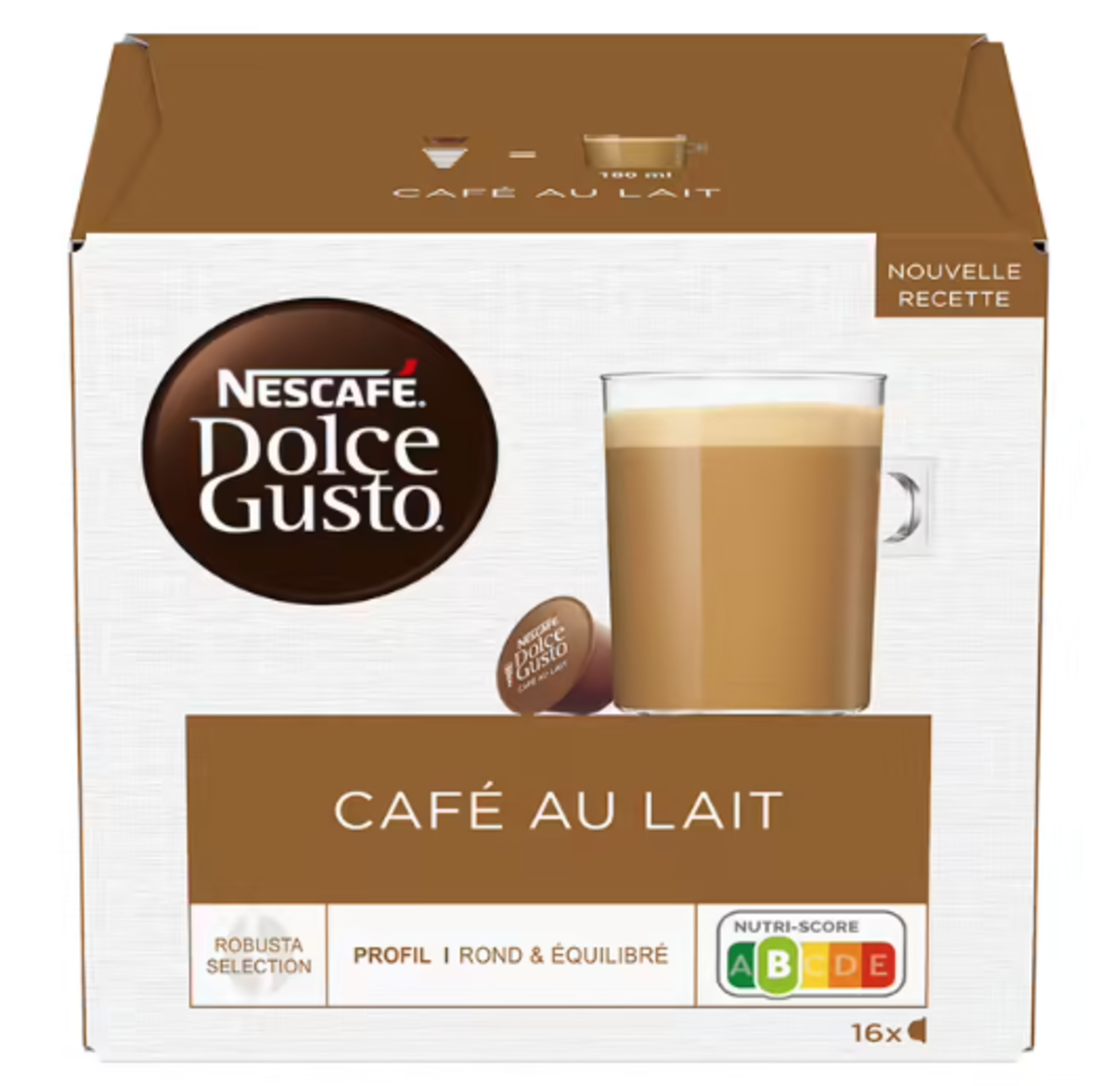 RRP £1105 (Approx. Count 38)(F49)  18 x NESCAFE 3 X Nescafe Dolce Gusto Cafe Au Lait (16'S) - BBE (