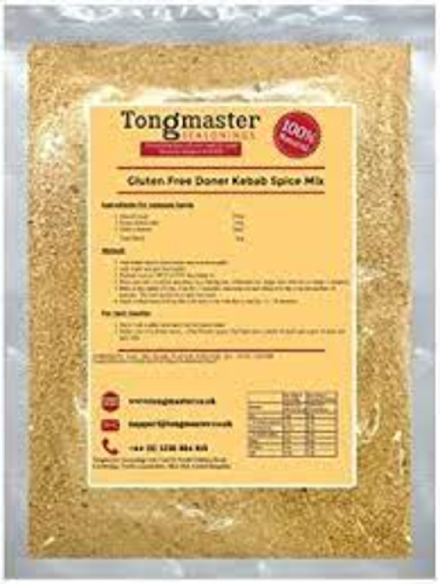 RRP £657 (Approx. Count 67)(E21)  spW10Z6265Y 28 x Gluten Free Doner Kebab Seasoning Spice Mix -