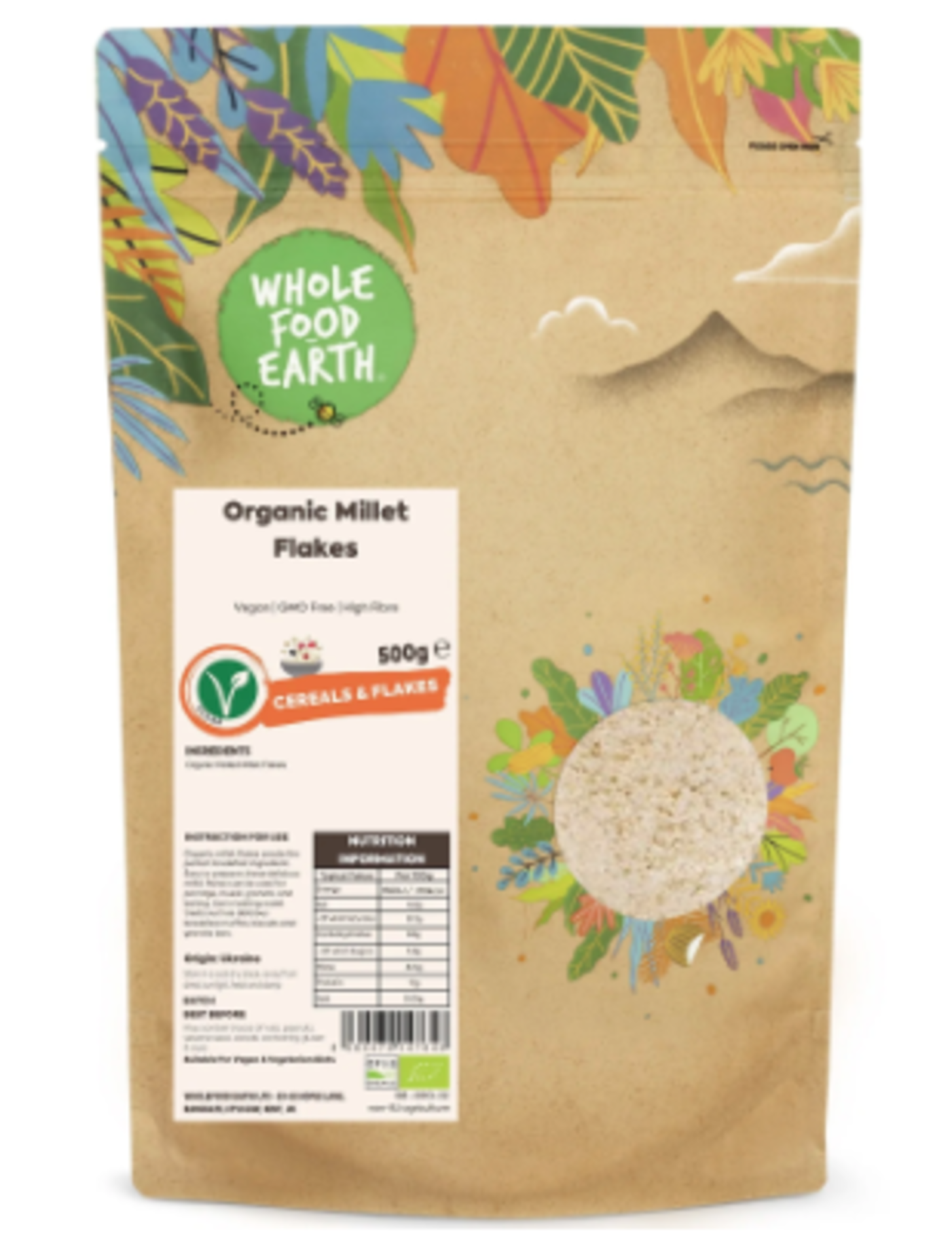 RRP £1075 (Approx Count 120)(F43) spId0118DKL 19 x Wholefood Earth Organic Millet Flakes ‚500g