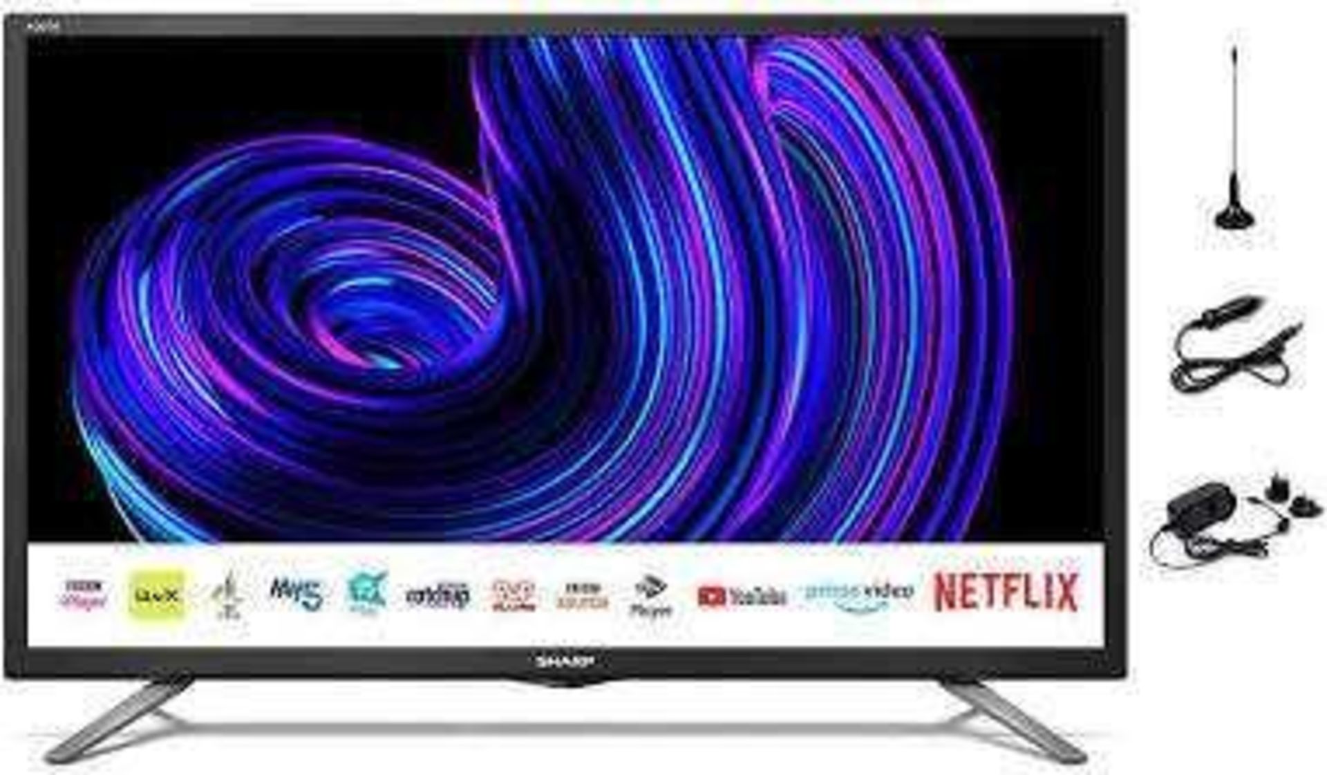 RRP £190 Sharp Aquos 24" 60Cm Smart Led Hd Tv In Black, Model Number 24Ee2Um(Returns)(J)(Condition R