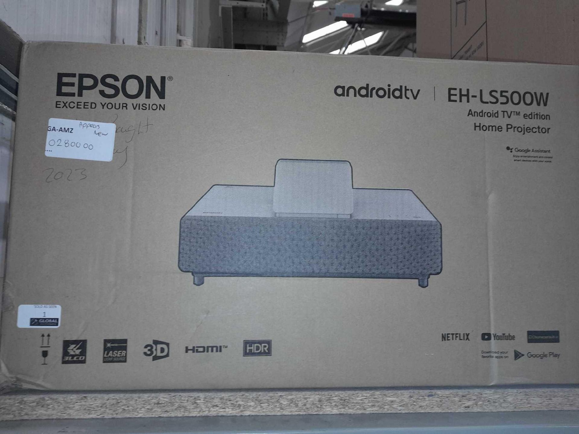 RRP £2800 Boxed Like New Epson Android TV Edition Home Projector - Image 2 of 2