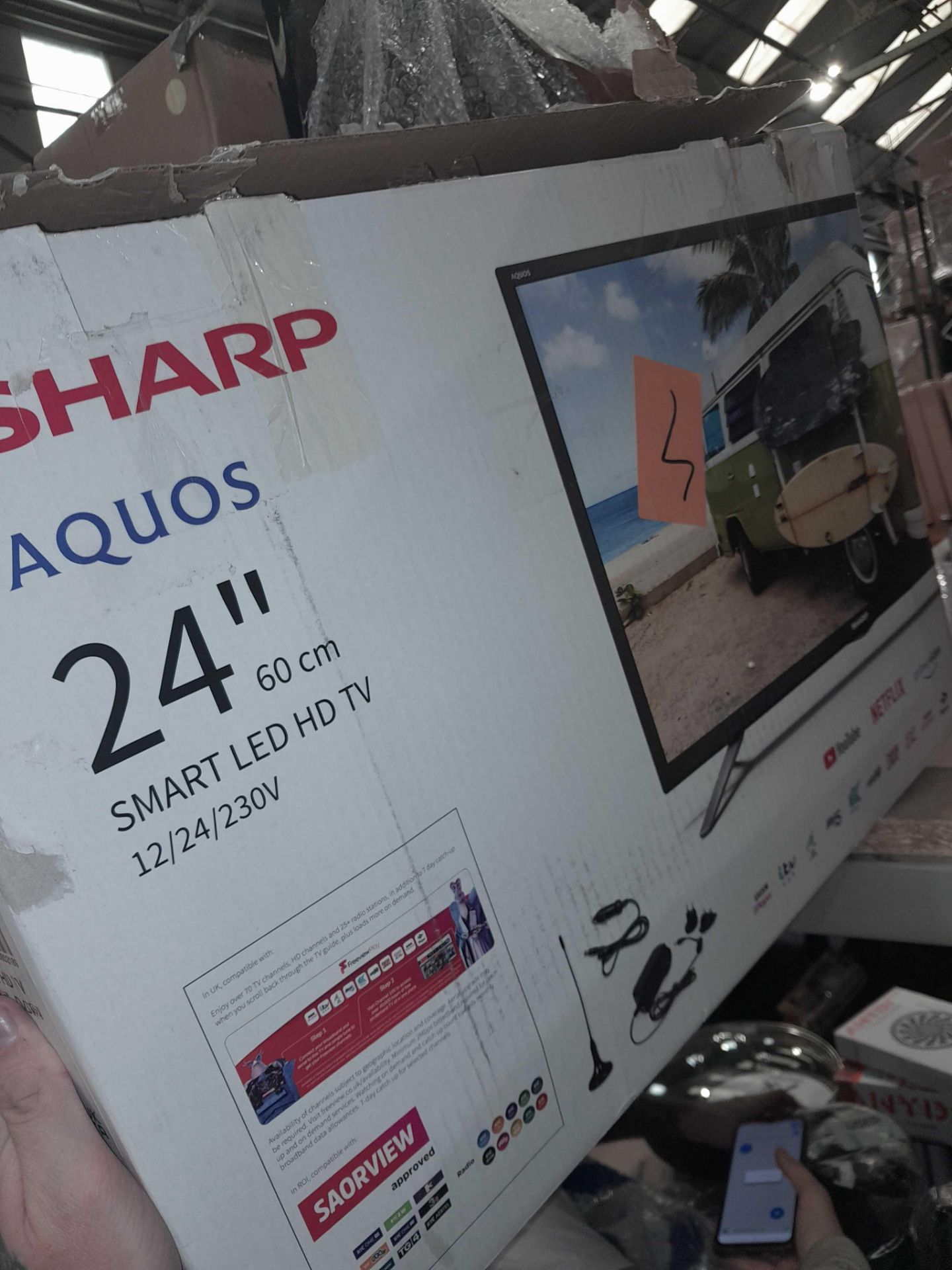 RRP £190 Sharp Aquos 24" 60Cm Smart Led Hd Tv In Black, Model Number 24Ee2Um(Returns)(J)(Condition R - Image 2 of 2