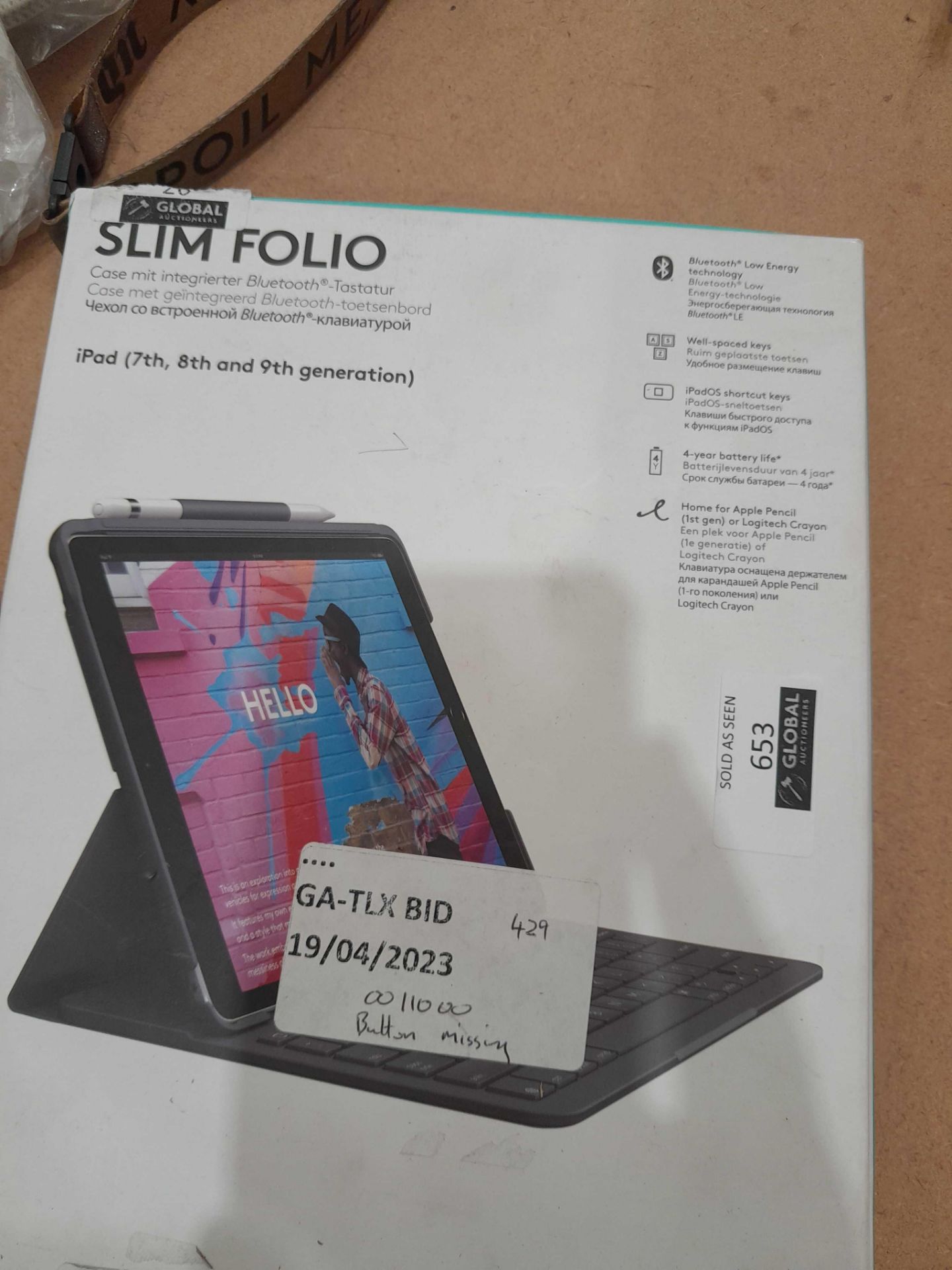 RRP £110 Logitech Slim Folio iPad Case - Image 2 of 2