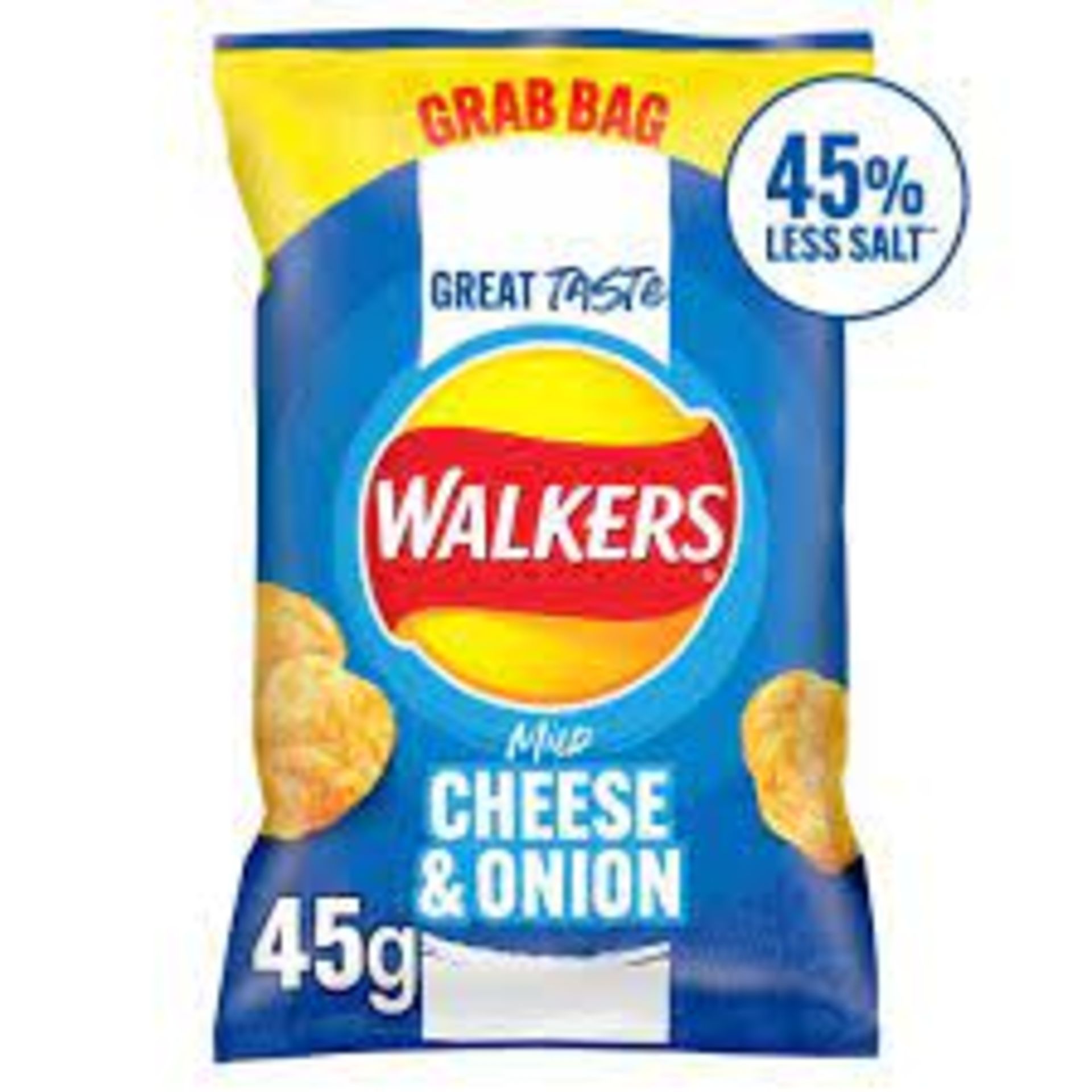 **RRP £1538 (approx count 59) spW48p1168K 34 x Walkers Less Salt Mild Cheese & Onion Crisps 45g (