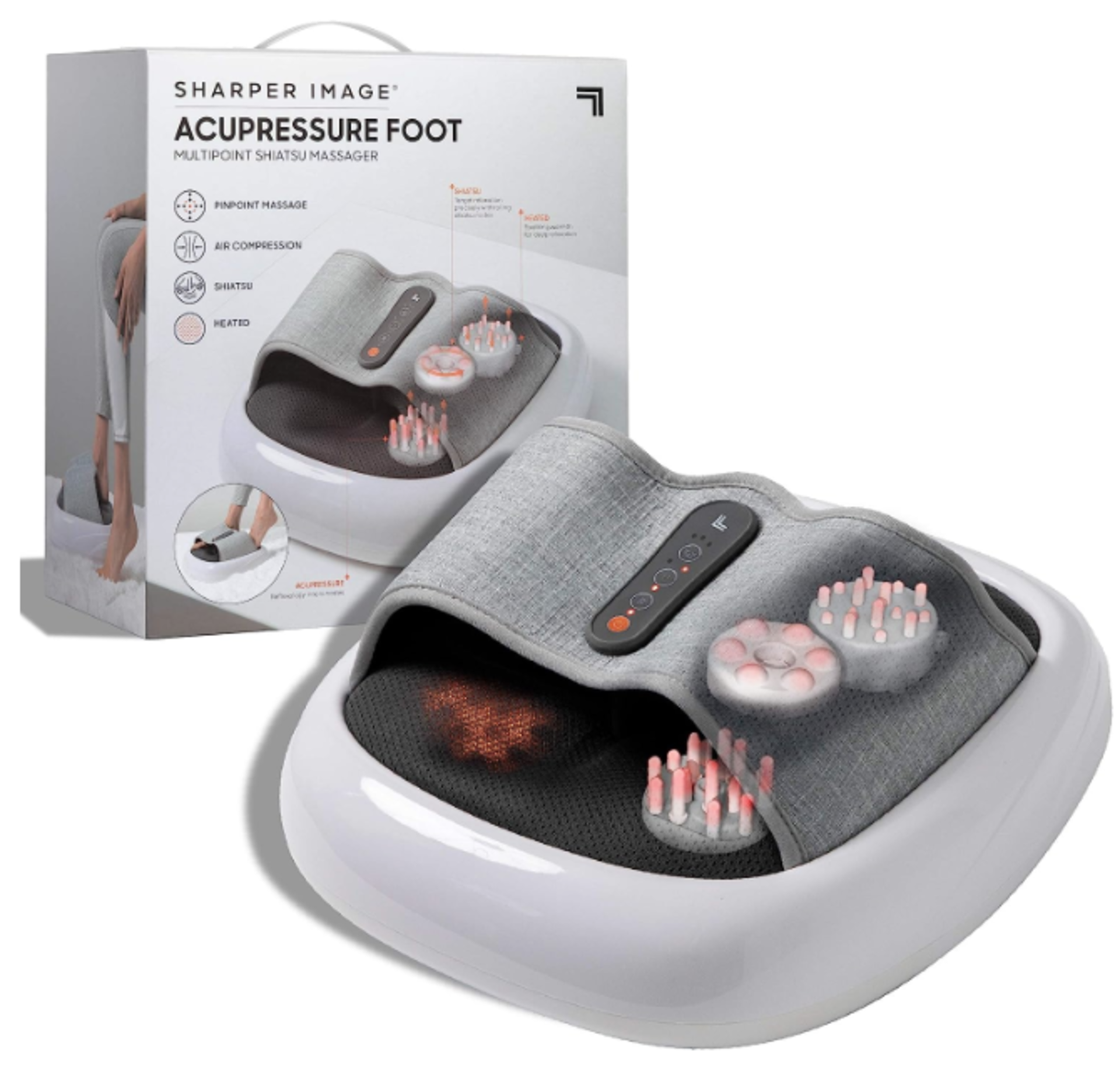 RRP £160 Lot To Contain 2X Sharper Image Acupressure Shiatsu Foot Massager