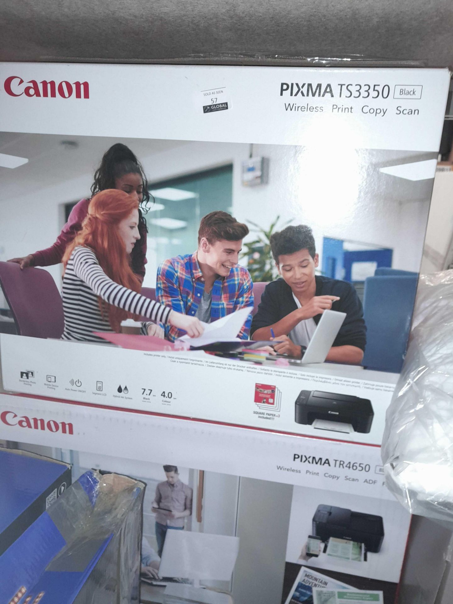 RRP £100 Lot Contains X2 Assorted Canon Printers, Pixma Tr4650 Black, Pixma Ts3350 Black(Return)(Sc) - Image 2 of 2