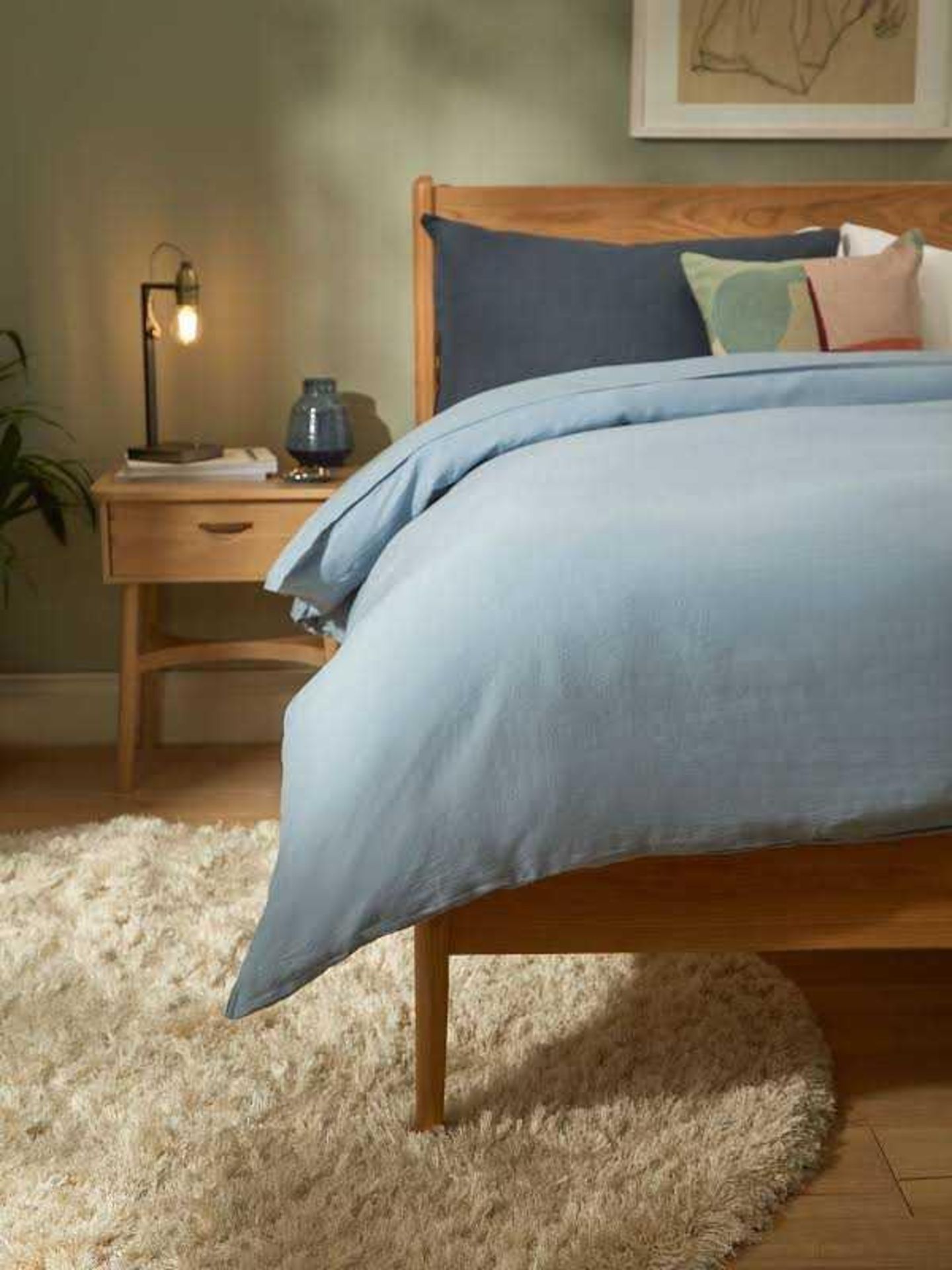 RRP £100 Lot To Contain X2 Items Including- John Lewis Blue Bedding Set