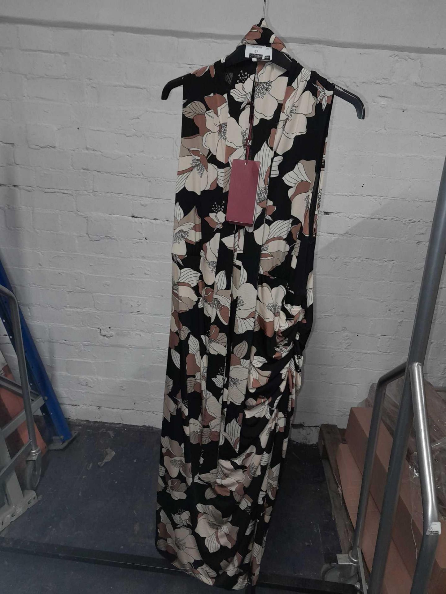 RRP £430 - Maxmara Black Floral Dress Size Xl - Image 2 of 2