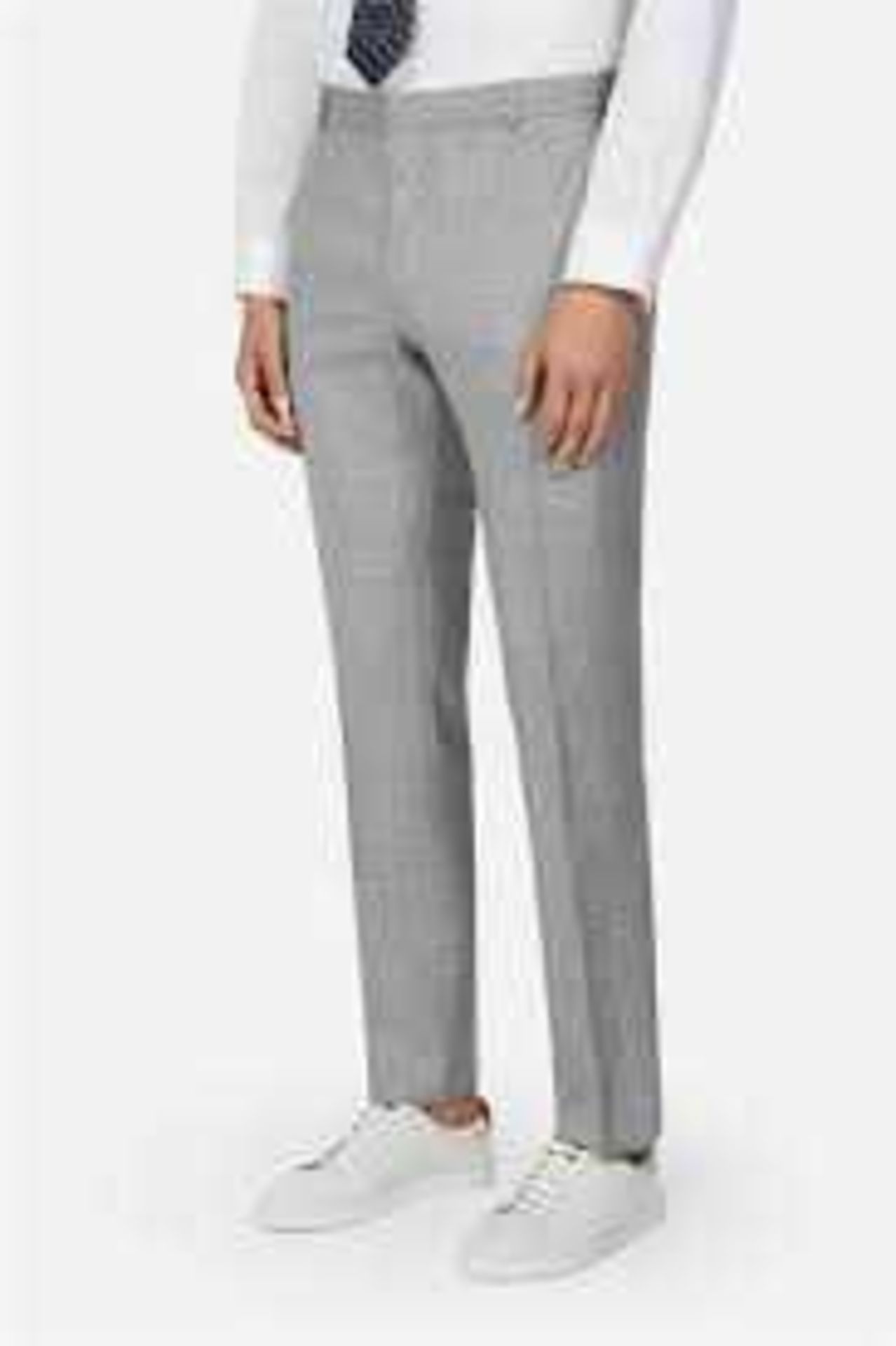 RRP £130 - Ted Baker Grey And Light Blue Check Suit Trousers Size 36L
