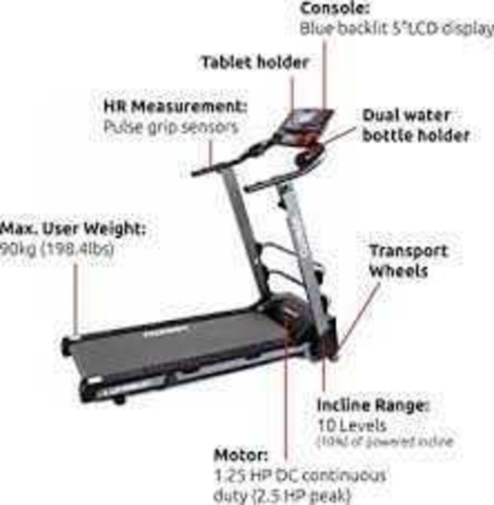 RRP £600 Lot Contains Boxed Lunarun Viavito Treadmill