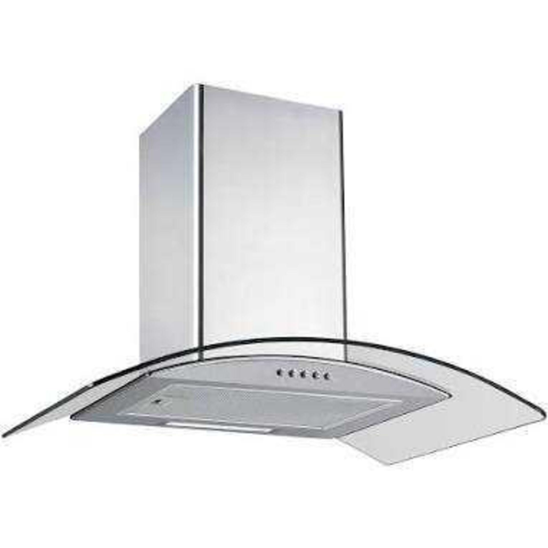 RRP £200 Boxed Curved 60Cm Glass Hood
