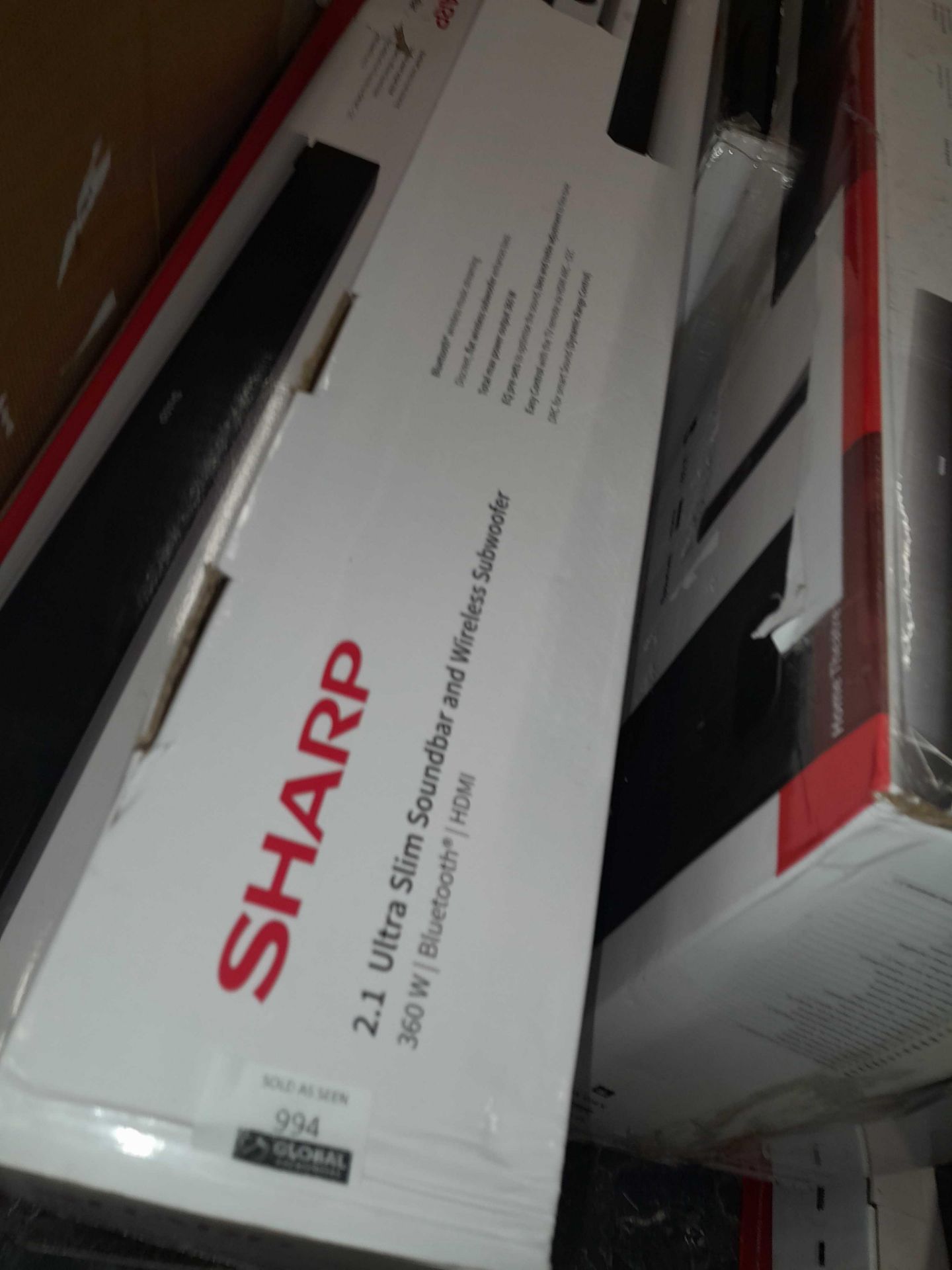 RRP £120 Boxed Sharp 2.1 Ultra Thin Slim Soundbar And Wireless Subwoofer - Image 2 of 2