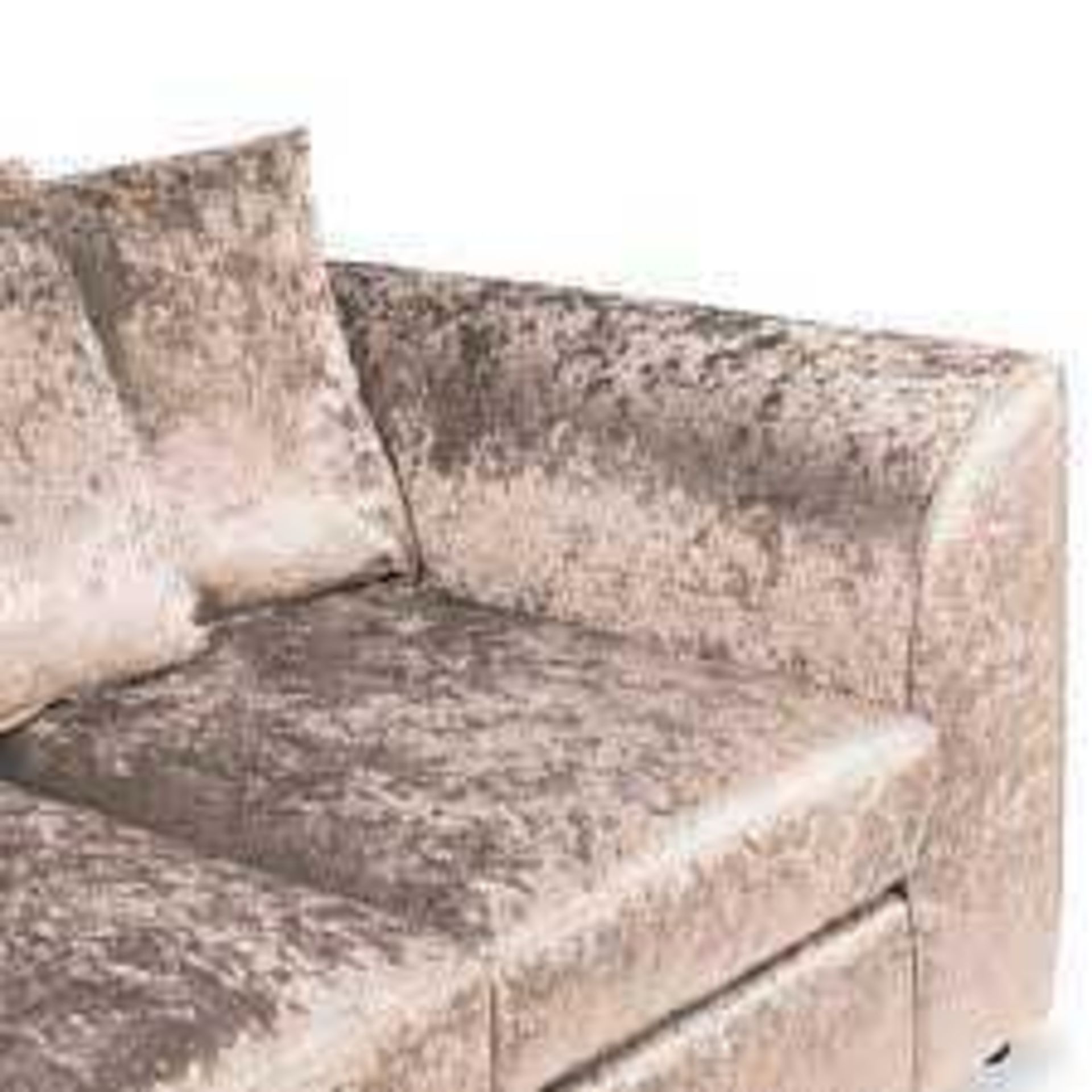 RRP £1200 X2 Sophie Velvet 3 Seater Sofa, Rose Gold