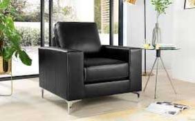 RRP £300 Leather Armchair In Black