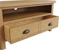 RRP £350 Solid Oak 2 Draw Tv Stand