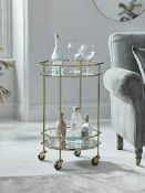 RRP £220 Brand New Drinks Trolley In Gold