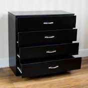 RRP £120 Boxed Riano 4 Drawer Chest In Black