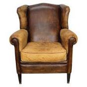 RRP £780 Lot To Contain: Boxed Dutch Chair Side Chair Leather Brown, Upholstered Yellow Dining