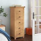 RRP £350 Built Up 5 Drawer Tall Chest