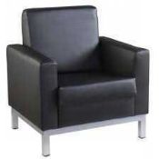 RRP £300 Black Faux Leather Single Armchair