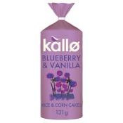 RRP £982 (Approx Count 124) spW32y8604Y 655 x Kallo Blueberry & Vanilla Corn & Rice Cakes,