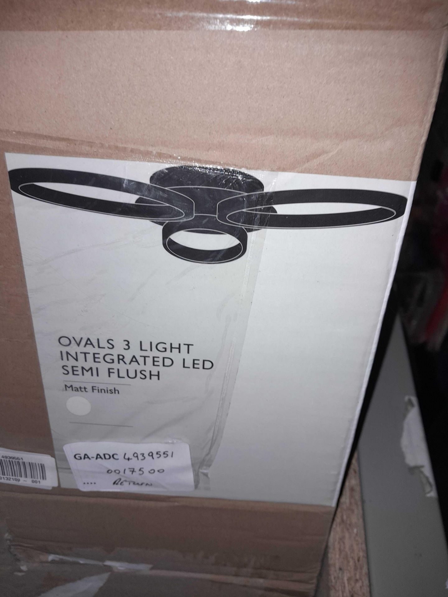 RRP £175 Boxed Ovals 3 Light Semi Flush Ceiling Light - Image 2 of 2