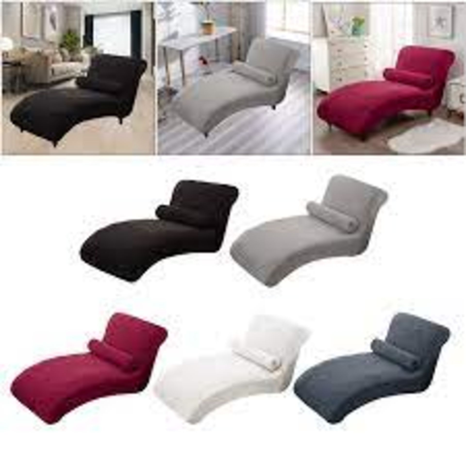 RRP £1520 Lot To Contain Chaise Lounge Cover, White Wall Paper And Many More Assorted Items. (