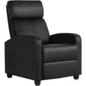 RRP £190 Faux Leather Recliner Chair Black (CR2)