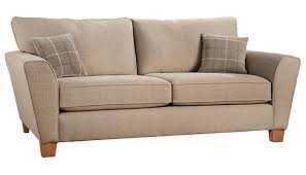 RRP £1800 Ex Display Lucy Fabric 3 Seater Sofa In Natural With Armchair