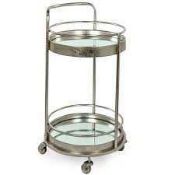 RRP £180 Boxed Drinks Trolley In Silver (Cr2)