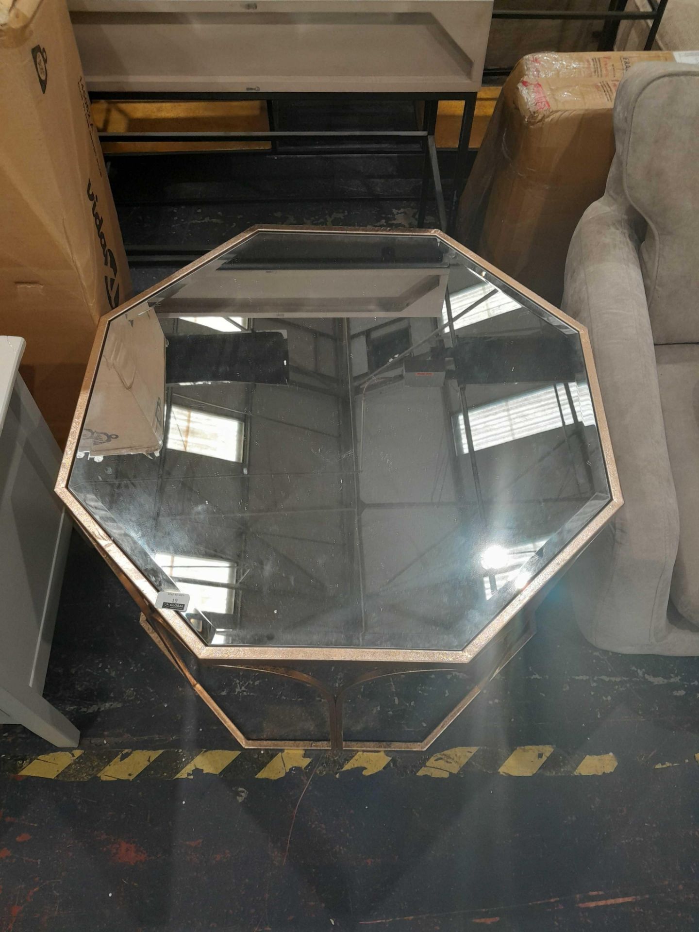 RRP £300 Octagonal Mirrored Coffee Table (CR1) - Image 2 of 2