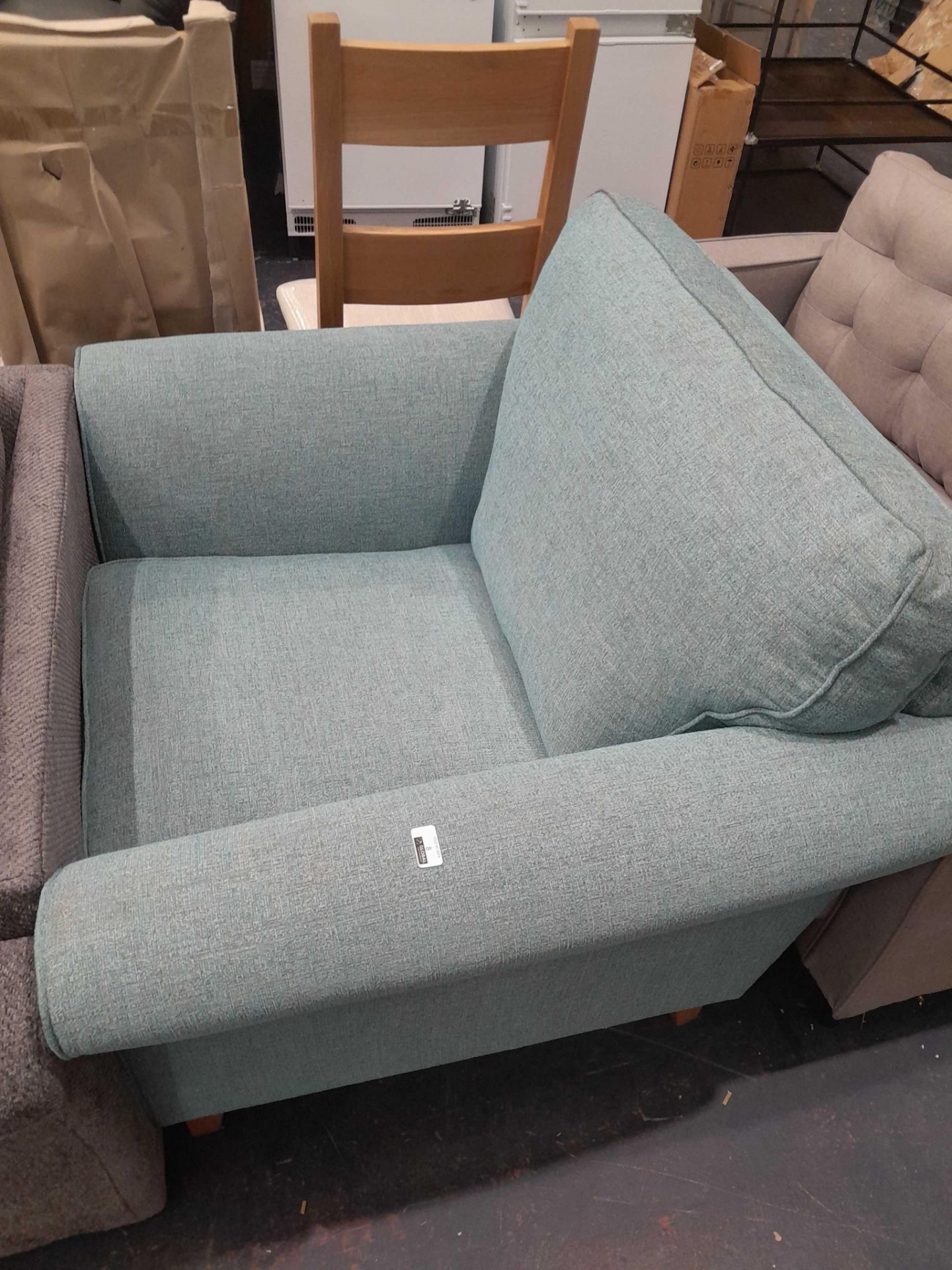 RRP £600 Ex Display Single Armchair In Blue Fabric - Image 2 of 2