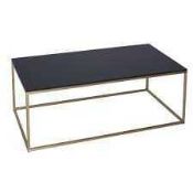 RRP £625 Brand New Betchly Rectangular Coffee Table Black With Gold Frame