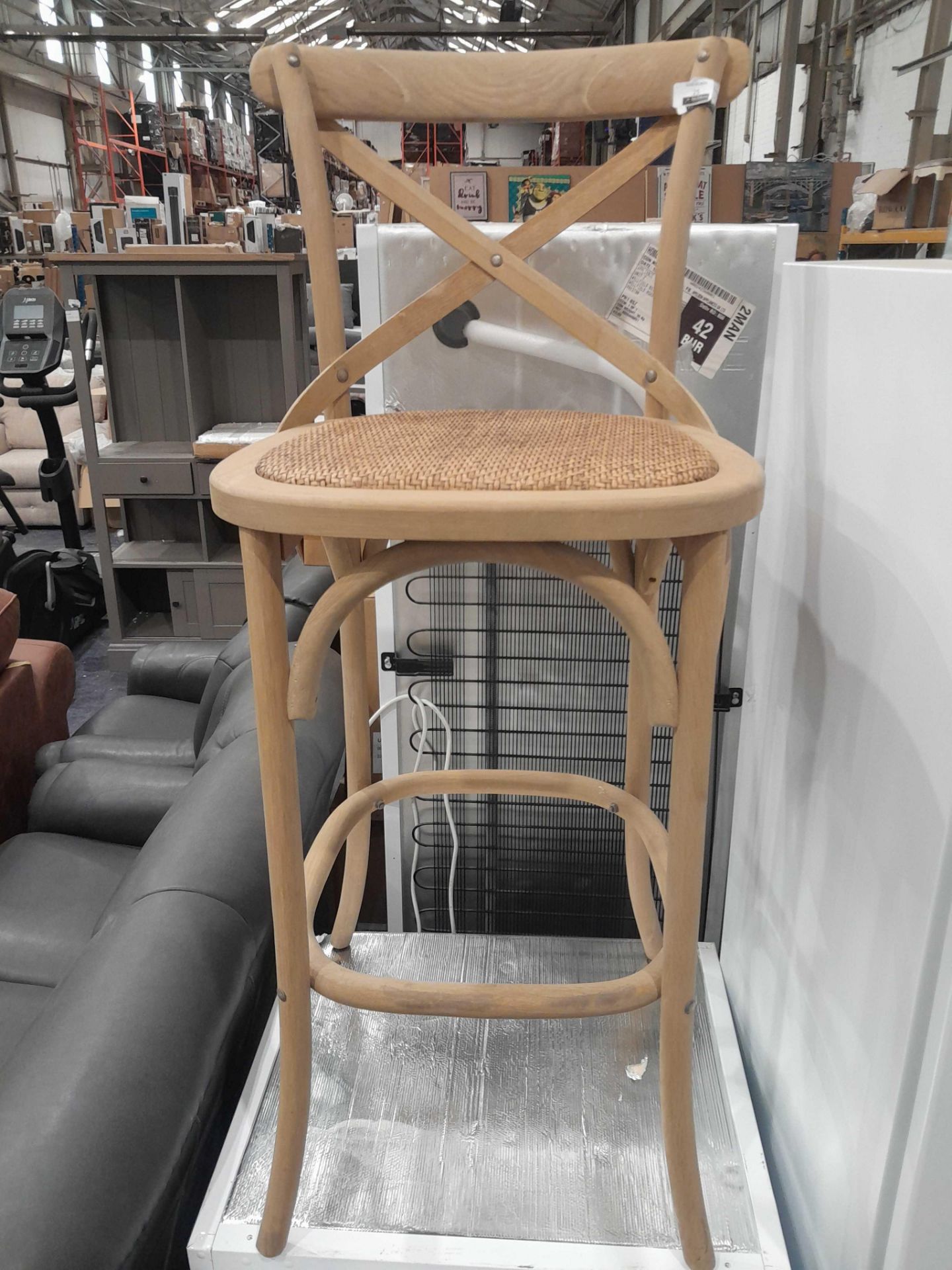 RRP £150 Wicker Pillow Style Bar Stool (CR2) - Image 2 of 2