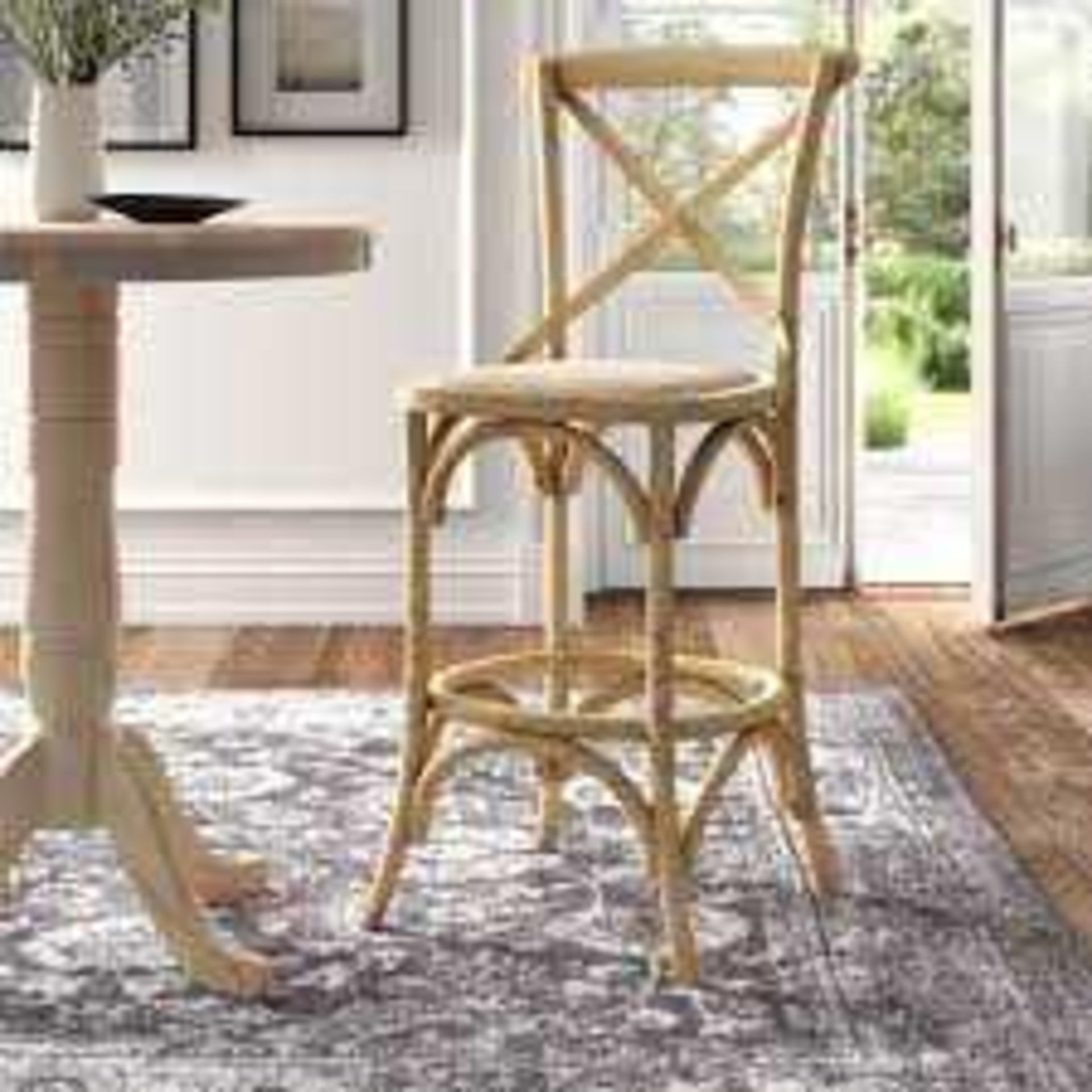 RRP £150 Wicker Pillow Style Bar Stool (CR2)