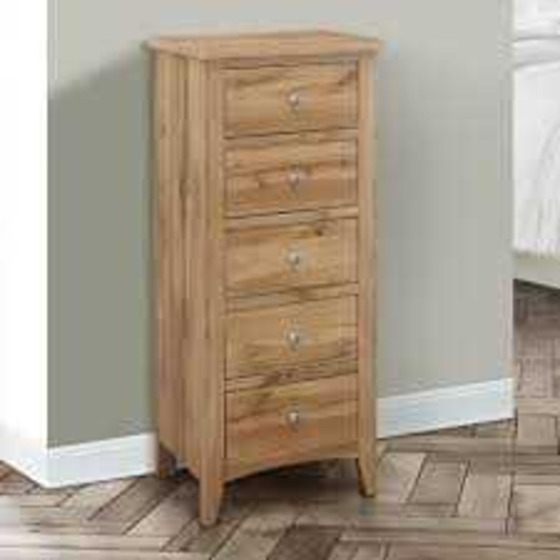 RRP £220 Tall Wooden 5 Drawer Cabinet (Cr2)