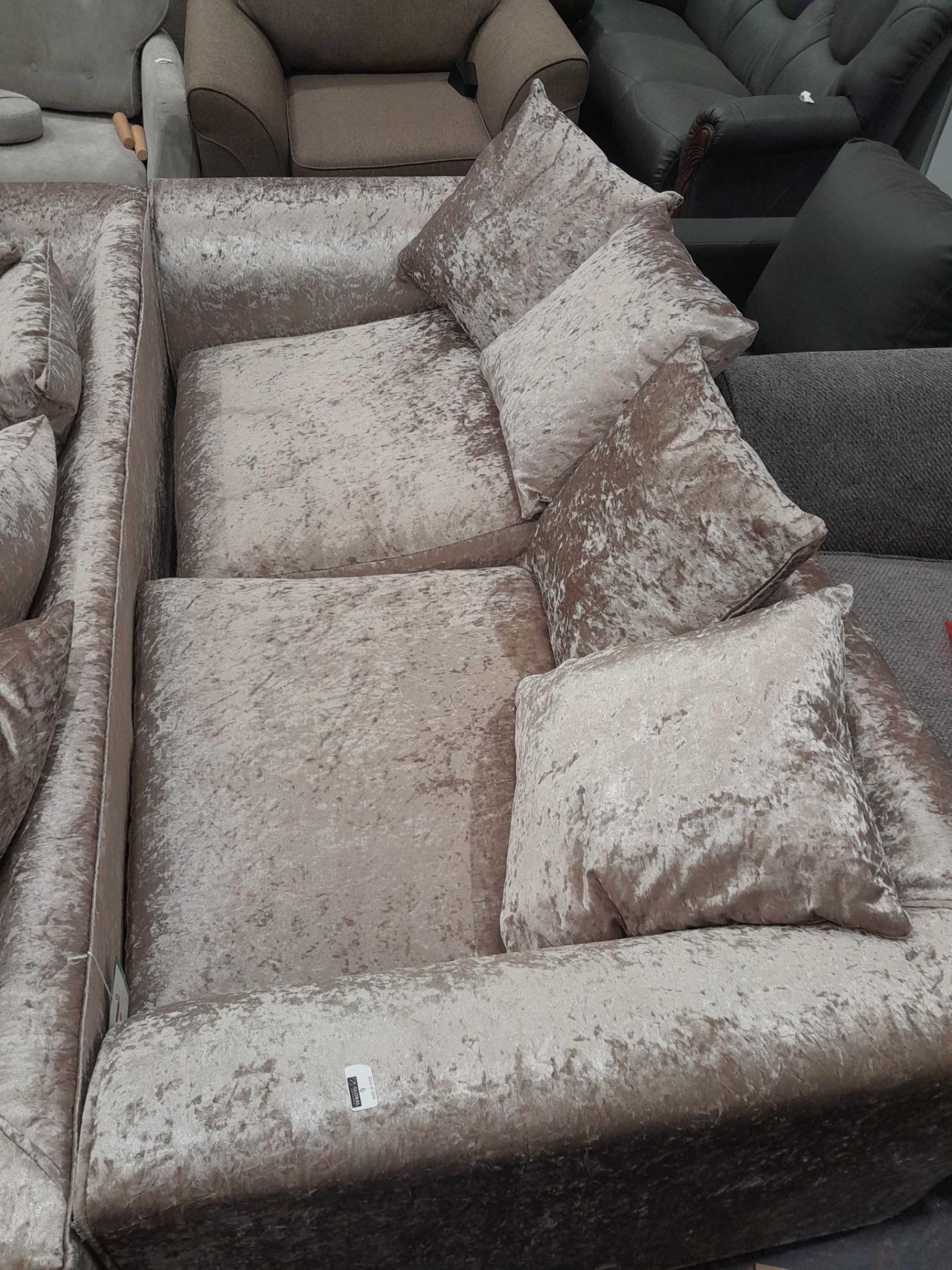 RRP £500 Ex Display Sophie Velvet 3 Seater Sofa - Image 2 of 2