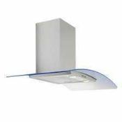 RRP £300 Boxed 90Cm Curved Glass Hood With Led Ubled90 (Cr2)