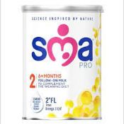 RRP £3760 (Approx Count 51)spW56J0961T 50 x SMA PRO Follow On Baby Milk Powder, 6-12 Months, 400g (