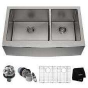 RRP £500 Brand New Kraus 36" Farmhouse Apron 16 Gauge Kitchen Sink