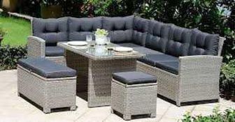 RRP £700 Boxed Backyard Furniture Barcelona Luxury 10 Seater Rattan Garden Set (CR1)