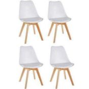 RRP £140 Brand New Boxed Amazon Movian Dining Chairs In White