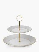 RRP £160 Unboxed Assorted Items Including Nippon Cake Stand 2 Tier In White/Gold(Cr1)