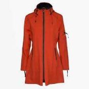 RRP £230 Isle Jacobsen Fleece Lined Raincoat, Warm Orange