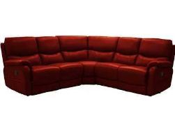 RRP £3000 Ex Display Sofology Leather Red 5 Seater Corner Sofa