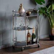 RRP £250 Boxed Drinks Trolley In Silver (Cr2)