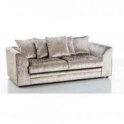 RRP £500 Sophie Velvet 3 Seater Sofa(Cr2)
