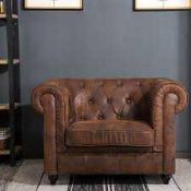 RRP £500 Ex Display Chesterfield Style Armchair (Cr20)