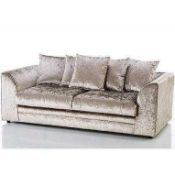 RRP £500 Sophie Velvet 3 Seater Sofa In Champagne